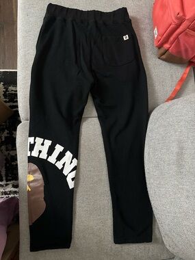 Bape Black Track Pants with White Graphic